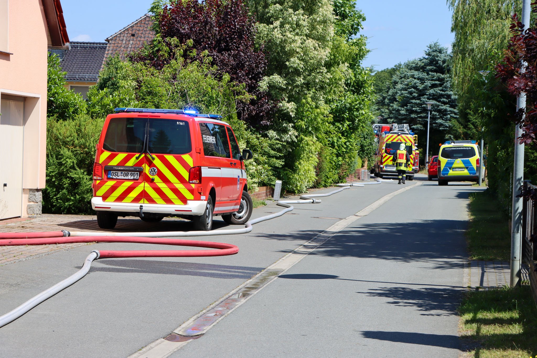 Brand in Tettau mit Munitionsfund: Foto: Blaulichtreport Lausitz