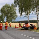 Verkehrsunfall auf der B96 bei Wormlage; Foto: Blaulichtreport Lausitz