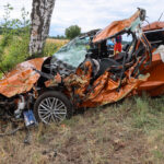 Verkehrsunfall auf der B96 bei Wormlage; Foto: Blaulichtreport Lausitz