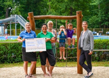 Neues Trampolin für den Zwergenclub Altdöbern. WIS spendet 440 Euro