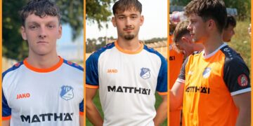 Bastian Dreßler, Aaron Stephan & Vincent Grobstich (Bilder: VfB Krieschow)