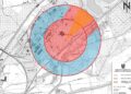 Lagekarte Sperrbereich für  Bombenentschärfung am 3. September 2025 (Stadt Schwarzheide)