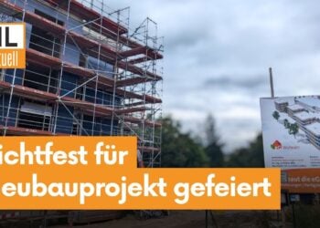 Vier neue Mehrfamilienhäuser. eG Wohnen feierte Richtfest in Cottbus