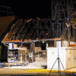 Brand des Gerätehauses der freiwilligen Feuerwehr Dürrehofe; Foto: Blaulichtreport Lausitz