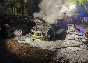 PKW Brand in Cottbus; Foto: Blaulichtreport Lausitz