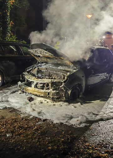 PKW Brand in Cottbus; Foto: Blaulichtreport Lausitz