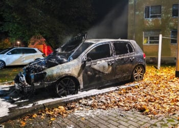 Auto  in Cottbuser Joliot-Curie-Straße ausgebrannt
