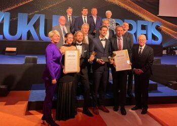 Zukunftspreis 2025 mit Preisträgern aus Schlieben und Königs Wusterhausen; Foto: Foto Goethe