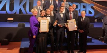 Zukunftspreis 2025 mit Preisträgern aus Schlieben und Königs Wusterhausen; Foto: Foto Goethe