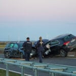 Verkehrsunfall auf der B97 bei Bärenbrück; Foto: Blaulichtreport Lausitz