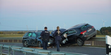Verkehrsunfall auf der B97 bei Bärenbrück; Foto: Blaulichtreport Lausitz