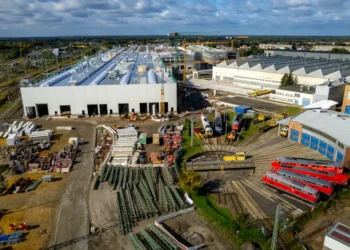 Baustelle des ICE-Bahnwerks in Cottbus; Foto: DB AG
