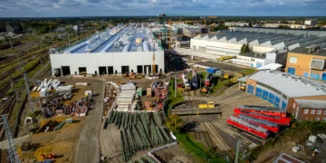 Baustelle des ICE-Bahnwerks in Cottbus; Foto: DB AG