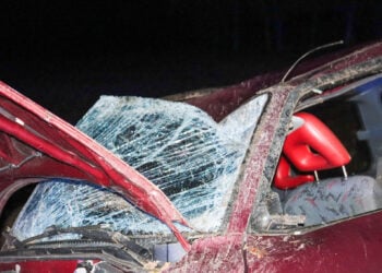 Unfall zwischen Auras und Schorbus; Foto: Blaulichtreport Lausitz