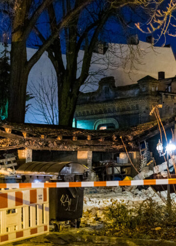 Gebäudeeinsturz am Brandenburger Hof in Cottbus; Foto: Blaulichtreport Lausitz