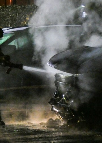 PKW Brand in Finsterwalde; Foto: Blaulichtreport Lausitz