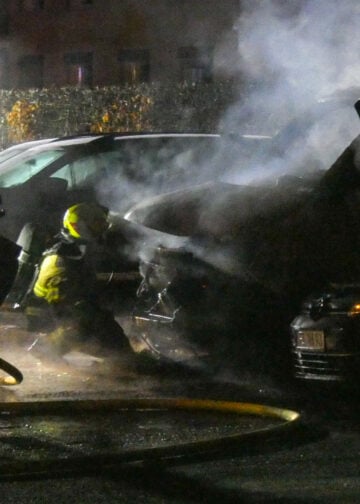 PKW Brand in Finsterwalde; Foto: Blaulichtreport Lausitz