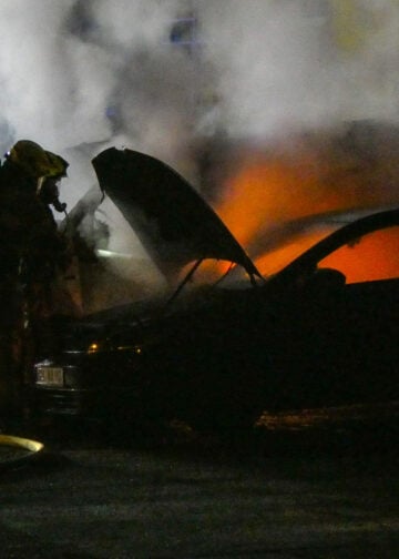 PKW Brand in Finsterwalde; Foto: Blaulichtreport Lausitz