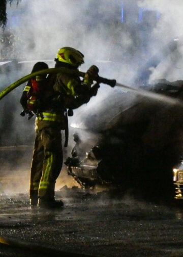 PKW Brand in Finsterwalde; Foto: Blaulichtreport Lausitz