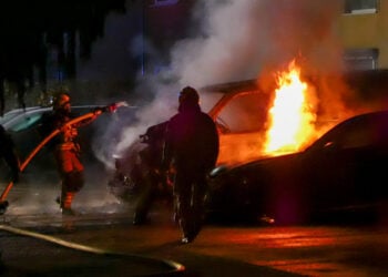 PKW Brand in Finsterwalde; Foto: Blaulichtreport Lausitz