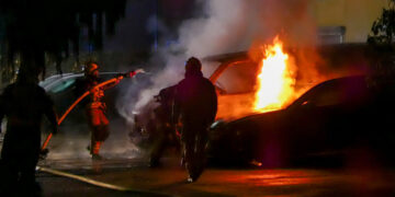 PKW Brand in Finsterwalde; Foto: Blaulichtreport Lausitz