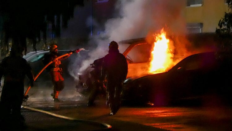 PKW Brand in Finsterwalde; Foto: Blaulichtreport Lausitz