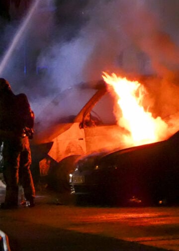 PKW Brand in Finsterwalde; Foto: Blaulichtreport Lausitz