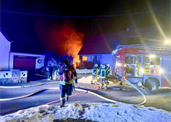 Brand in Lauchhammer; Foto: Blaulichtreport Lausitz