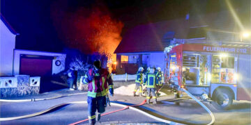 Brand in Lauchhammer; Foto: Blaulichtreport Lausitz