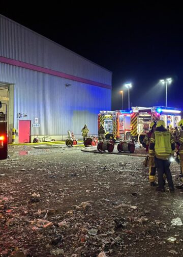 Brand in Industrieanlage in Eisenhüttenstadt; Foto: Freiwillige Feuerwehr Eisenhüttenstadt