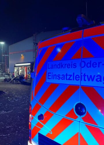 Brand in Industrieanlage in Eisenhüttenstadt; Foto: Freiwillige Feuerwehr Eisenhüttenstadt