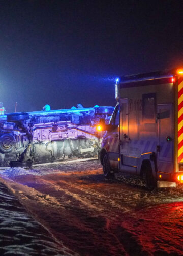 Unfall zwischen Elstra und Rehnsdorf; Foto: Blaulichtreport Lausitz