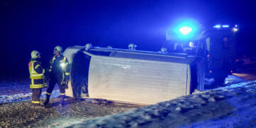 Unfall zwischen Elstra und Rehnsdorf; Foto: Blaulichtreport Lausitz