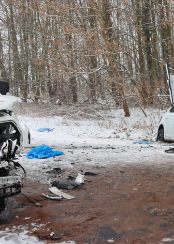 Verkehrsunfall auf der L48 zwischen Hornow und Wadelsdorf; Foto: Blaulichtreport Lausitz