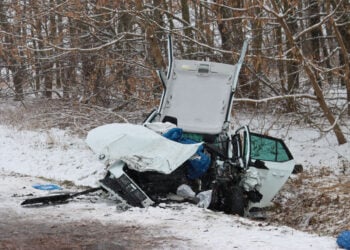 Verkehrsunfall auf der L48 zwischen Hornow und Wadelsdorf; Foto: Blaulichtreport Lausitz