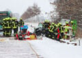Verkehrsunfall auf der L48 zwischen Hornow und Wadelsdorf; Foto: Blaulichtreport Lausitz