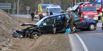 Unfall auf der L49 bei Kathlow; Foto: Blaulicihtreport Lausitz
