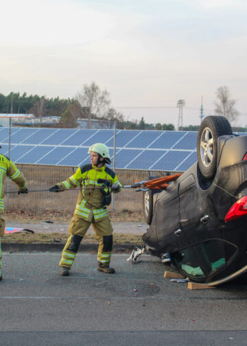 Unfall am Samstag in Cottbus-Gallinchen; Foto: Blaulichtreport Lausitz