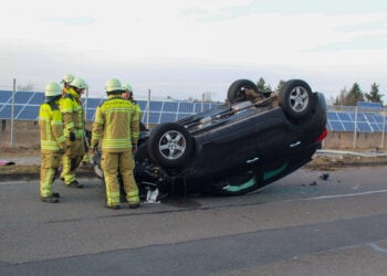 Unfall am Samstag in Cottbus-Gallinchen; Foto: Blaulichtreport Lausitz