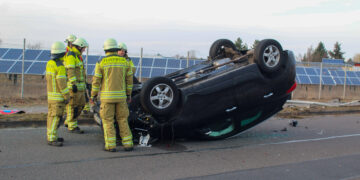 Unfall am Samstag in Cottbus-Gallinchen; Foto: Blaulichtreport Lausitz
