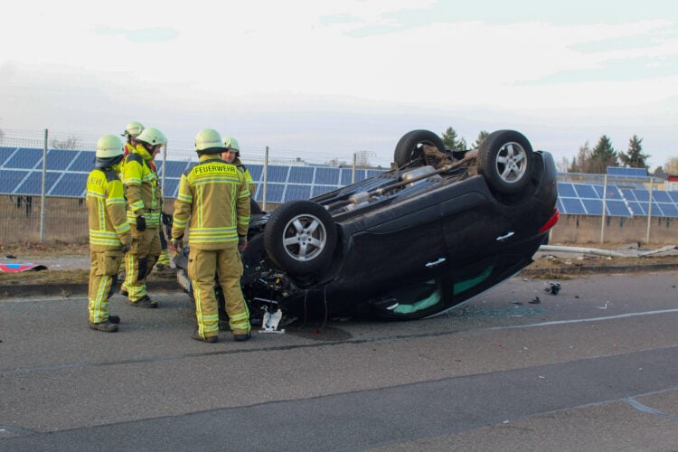 Unfall am Samstag in Cottbus-Gallinchen; Foto: Blaulichtreport Lausitz