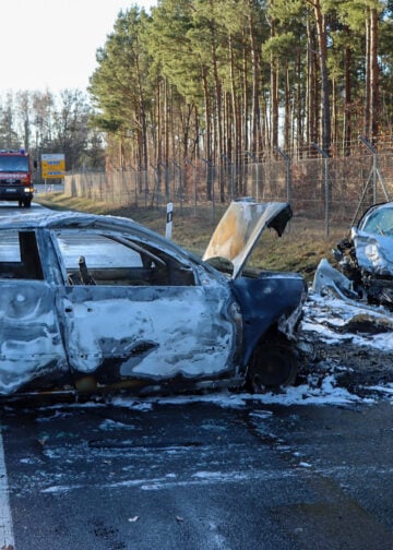 Unfall auf der L&0 zwischen Hörlitz und Senftenberg; Foto: Blaulichtreport Lausitz