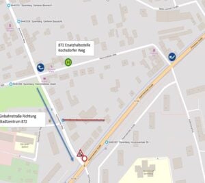 Buslinie 872 in Spremberg kurzzeitig mit geänderter Streckenführung