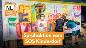 SOS-Kinderdorf Cottbus setzt mit Sprühaktion Zeichen für Familienarbeit