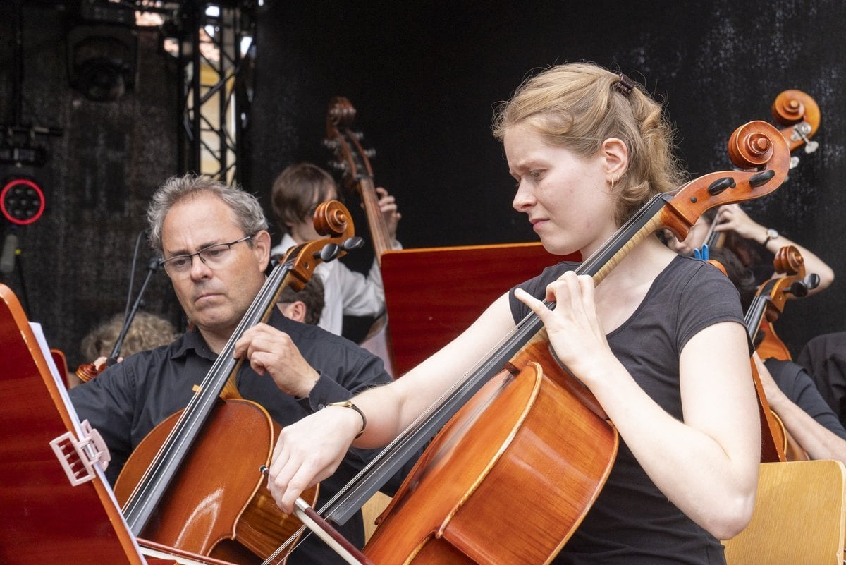 Orchester beim Campusfest Sachsendorf in Cottbus