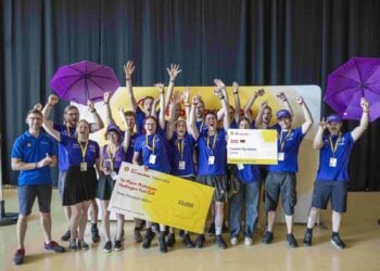 Team Lausitz Dynamics jubelt beim Shell Eco-marathon