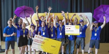 Team Lausitz Dynamics jubelt beim Shell Eco-marathon