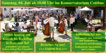Musikschulfest am Konservatorium Cottbus, Titelbild zum Hoffest am 4. Juli