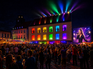 Peter & Paul Fest in Senftenberg mit Musik aus illuminiertem Rathaus