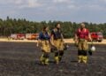 Feuerwehrleute im Einsatz bei Drochow
